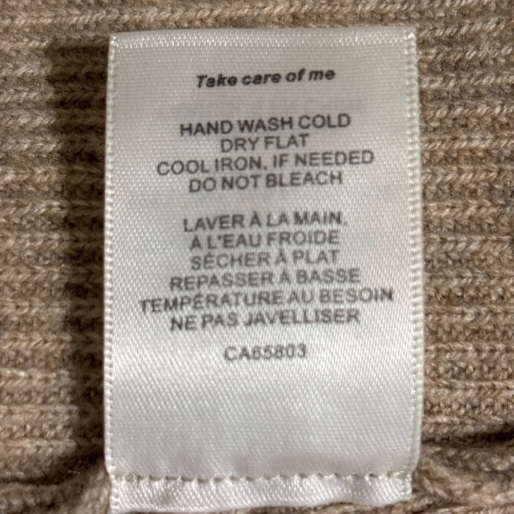 RE ONA Wool Blend Ribbed Knit Button Front Vest Tank Oatmeal L - Picture 5 of 5